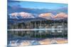 Big Mountain Reflects in Whitefish Lake, Whitefish, Montana, Usa-Chuck Haney-Mounted Photographic Print