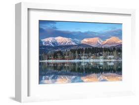 Big Mountain Reflects in Whitefish Lake, Whitefish, Montana, Usa-Chuck Haney-Framed Photographic Print