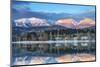 Big Mountain Reflects in Whitefish Lake, Whitefish, Montana, Usa-Chuck Haney-Mounted Photographic Print
