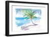 Big Palm For Dreaming Away On A White Caribbean Beach-M. Bleichner-Framed Art Print