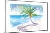 Big Palm For Dreaming Away On A White Caribbean Beach-M. Bleichner-Mounted Art Print