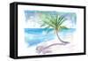 Big Palm For Dreaming Away On A White Caribbean Beach-M. Bleichner-Framed Stretched Canvas