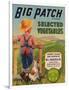 Big Patch Vegetable Label - Watsonville, CA-Lantern Press-Framed Art Print