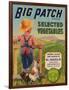 Big Patch Vegetable Label - Watsonville, CA-Lantern Press-Framed Art Print