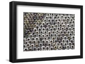 Big pile of wine jars in a winery, Zhejiang Province, China-Keren Su-Framed Photographic Print