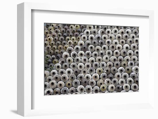 Big pile of wine jars in a winery, Zhejiang Province, China-Keren Su-Framed Photographic Print