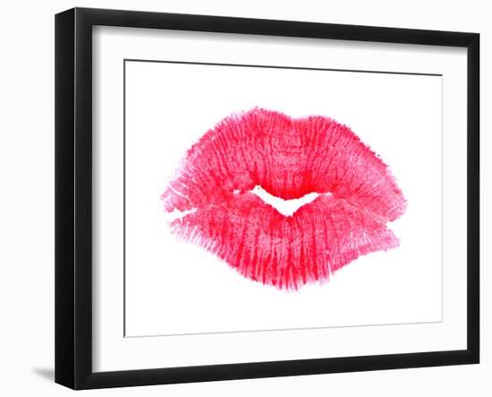 Big Pink Lipstick Kiss-null-Framed Art Print