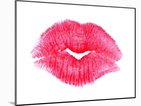 Big Pink Lipstick Kiss-null-Mounted Art Print