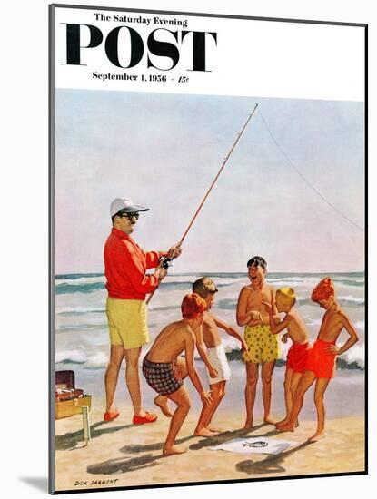 "Big Pole Little Fish" Saturday Evening Post Cover, September 1, 1956-Richard Sargent-Mounted Giclee Print