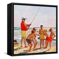 "Big Pole Little Fish", September 1, 1956-Richard Sargent-Framed Stretched Canvas