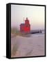 Big Red Holland Lighthouse, Holland, Ottowa County, Michigan, USA-Brent Bergherm-Framed Stretched Canvas