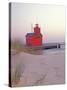 Big Red Holland Lighthouse, Holland, Ottowa County, Michigan, USA-Brent Bergherm-Stretched Canvas