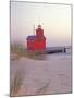 Big Red Holland Lighthouse, Holland, Ottowa County, Michigan, USA-Brent Bergherm-Mounted Premium Photographic Print