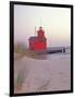 Big Red Holland Lighthouse, Holland, Ottowa County, Michigan, USA-Brent Bergherm-Framed Photographic Print