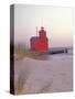 Big Red Holland Lighthouse, Holland, Ottowa County, Michigan, USA-Brent Bergherm-Stretched Canvas