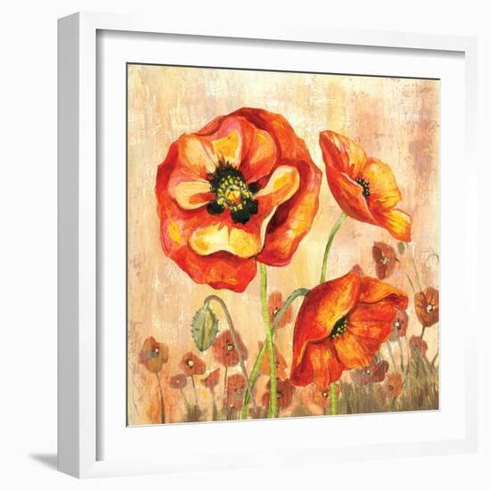 Big Red Poppies II-Gregory Gorham-Framed Art Print