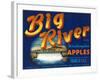 Big River Apple Label - Wenatchee, WA-Lantern Press-Framed Art Print