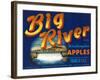 Big River Apple Label - Wenatchee, WA-Lantern Press-Framed Art Print