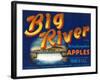 Big River Apple Label - Wenatchee, WA-Lantern Press-Framed Art Print