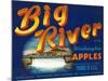 Big River Apple Label - Wenatchee, WA-Lantern Press-Mounted Art Print