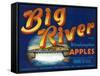 Big River Apple Label - Wenatchee, WA-Lantern Press-Framed Stretched Canvas