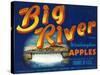 Big River Apple Label - Wenatchee, WA-Lantern Press-Stretched Canvas