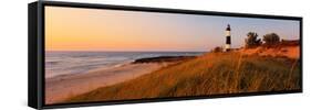 Big Sable Point Lighthouse at dusk, Ludington, Mason County, Michigan, USA-null-Framed Stretched Canvas