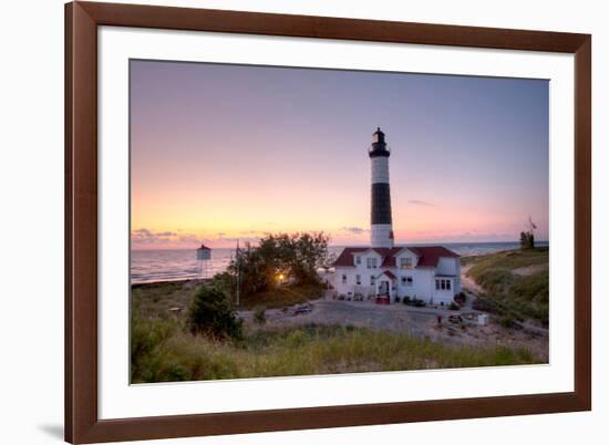 Big Sable Point Lighthouse At Sunset-Adam Romanowicz-Framed Photographic Print