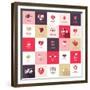 Big Set of Icons for Valentines Day-PureSolution-Framed Premium Giclee Print