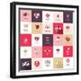 Big Set of Icons for Valentines Day-PureSolution-Framed Premium Giclee Print