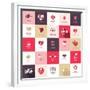 Big Set of Icons for Valentines Day-PureSolution-Framed Premium Giclee Print