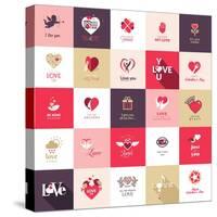 Big Set of Icons for Valentines Day-PureSolution-Stretched Canvas