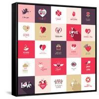 Big Set of Icons for Valentines Day-PureSolution-Framed Stretched Canvas