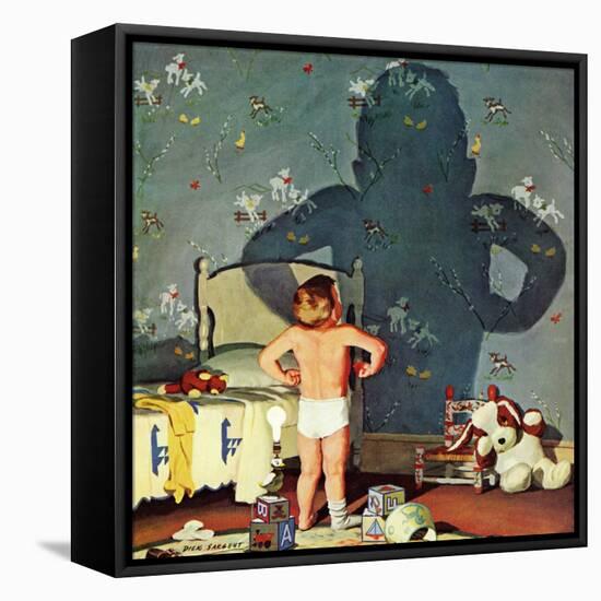 "Big Shadow, Little Boy," October 22, 1960-Richard Sargent-Framed Stretched Canvas