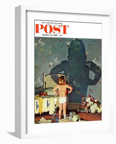 "Big Shadow, Little Boy," Saturday Evening Post Cover, October 22, 1960-Richard Sargent-Framed Premium Giclee Print