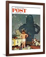 "Big Shadow, Little Boy," Saturday Evening Post Cover, October 22, 1960-Richard Sargent-Framed Giclee Print