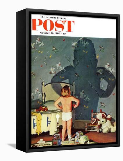 "Big Shadow, Little Boy," Saturday Evening Post Cover, October 22, 1960-Richard Sargent-Framed Stretched Canvas