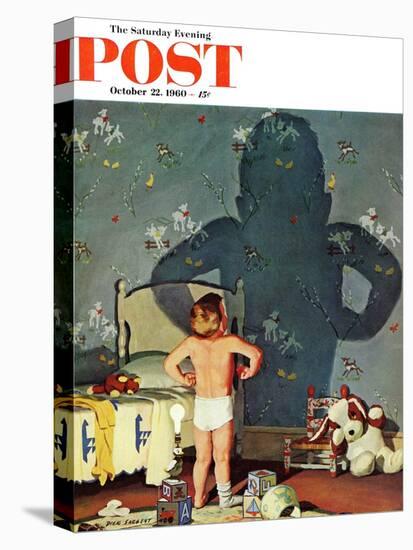 "Big Shadow, Little Boy," Saturday Evening Post Cover, October 22, 1960-Richard Sargent-Stretched Canvas