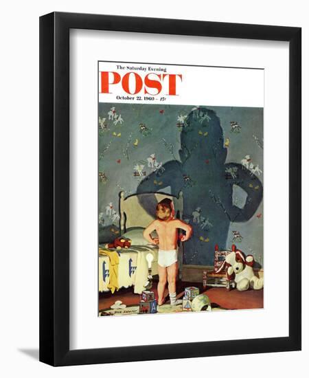 "Big Shadow, Little Boy," Saturday Evening Post Cover, October 22, 1960-Richard Sargent-Framed Premium Giclee Print