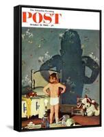 "Big Shadow, Little Boy," Saturday Evening Post Cover, October 22, 1960-Richard Sargent-Framed Stretched Canvas