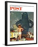 "Big Shadow, Little Boy," Saturday Evening Post Cover, October 22, 1960-Richard Sargent-Framed Giclee Print