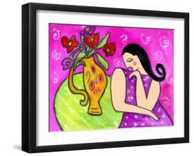 Big Shy Diva and Flower Vase-Wyanne-Framed Giclee Print