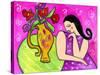 Big Shy Diva and Flower Vase-Wyanne-Stretched Canvas