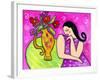 Big Shy Diva and Flower Vase-Wyanne-Framed Giclee Print