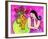 Big Shy Diva and Flower Vase-Wyanne-Framed Giclee Print