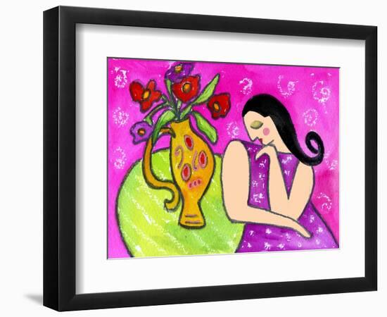 Big Shy Diva and Flower Vase-Wyanne-Framed Giclee Print