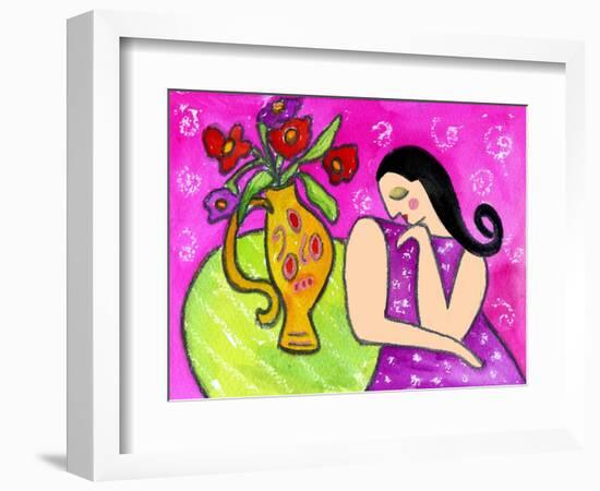 Big Shy Diva and Flower Vase-Wyanne-Framed Giclee Print