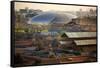 Big Silver Egg Concert Hall Close-Up, Beijing, China. Forbidden City in Foreground-William Perry-Framed Stretched Canvas