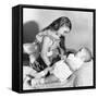 Big Sister Looks Down on Her Baby Brother, Ca. 1948-null-Framed Stretched Canvas