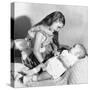 Big Sister Looks Down on Her Baby Brother, Ca. 1948-null-Stretched Canvas